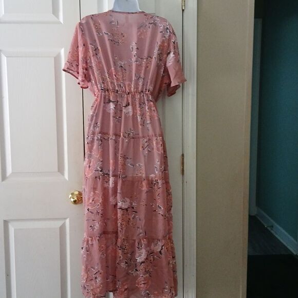 Live 4 Truth boho mauve duster kimono dress tie at waist closure Sz 1X NWOT - Picture 5 of 8